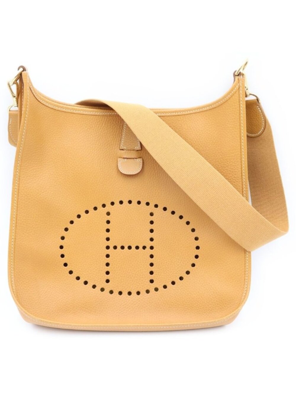 Hermes Evelyne Shoulder Bag Evercolor Gold